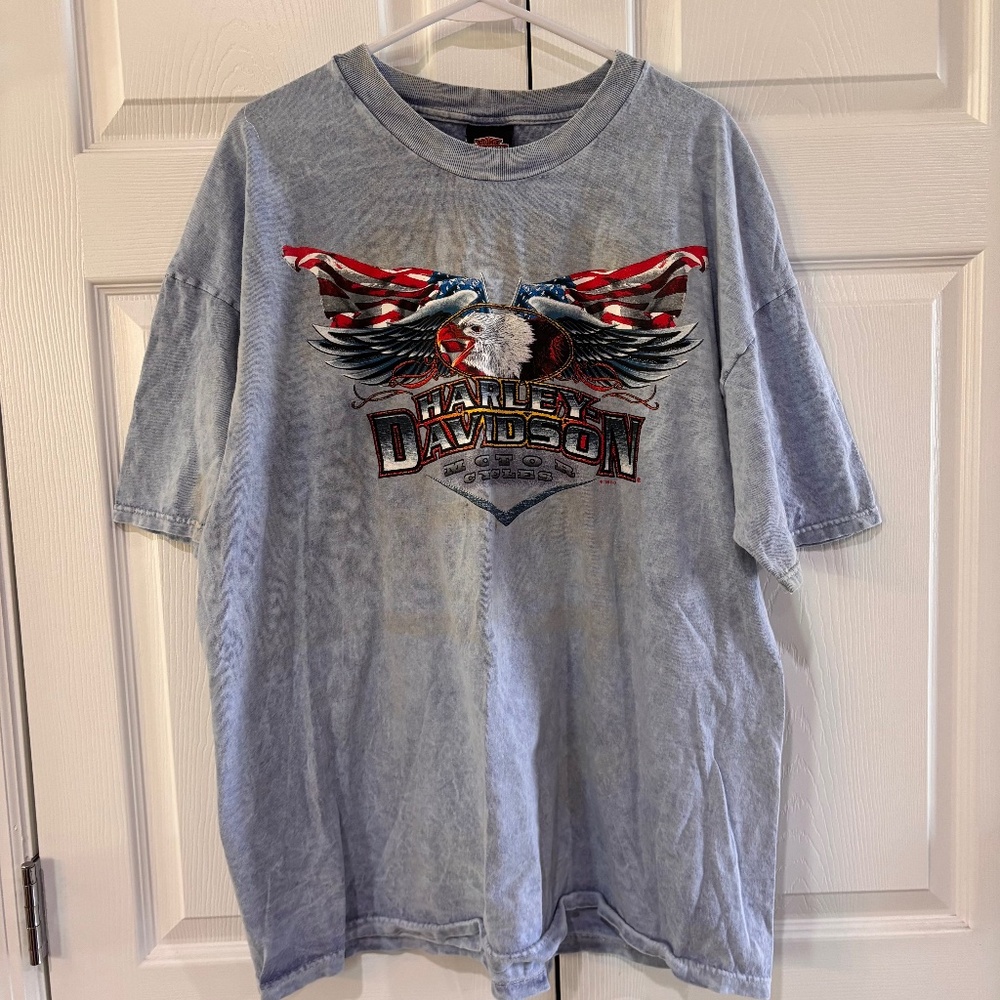 Harley Davidson American Flag Eagle Kingman Cycle Arizona Graphic Tee Size XXL